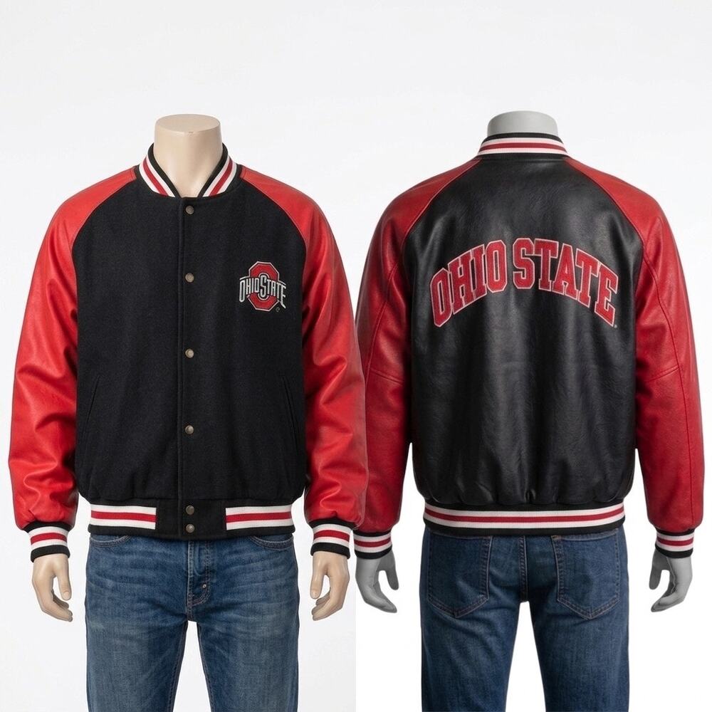 Steve & Barry’s Vintage Ohio State Buckeyes Varsity Jacket Wool Leather XL
